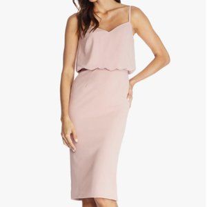 Dress the Population Alondra Blouson Sheath Dress in Blush